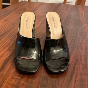 Faux croc skin heels sandals